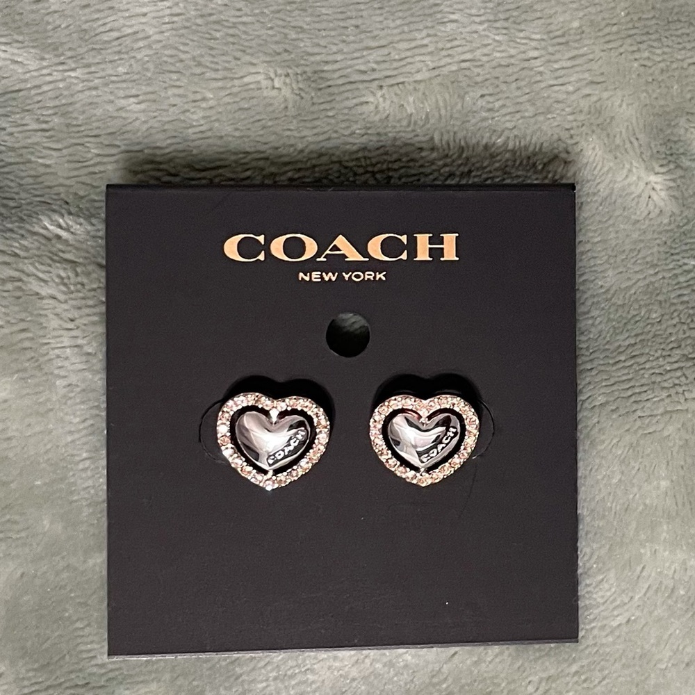 Authentic Coach heart earrings